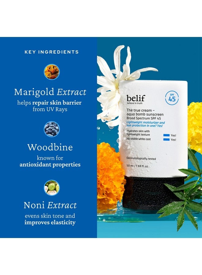 بليف واقي الشمس بيليف أكوا بومب بعامل حماية من الشمس 45، نياسيناميد مرطب (1.69 أونصة سائلة) - الكريم الحقيقي PA++++، واسع الطيف يوميًا، بدون طبقة بيضاء، خفيف الوزن وغير مرئي، غير دهني، للعناية بالبشرة الكورية - Image 4