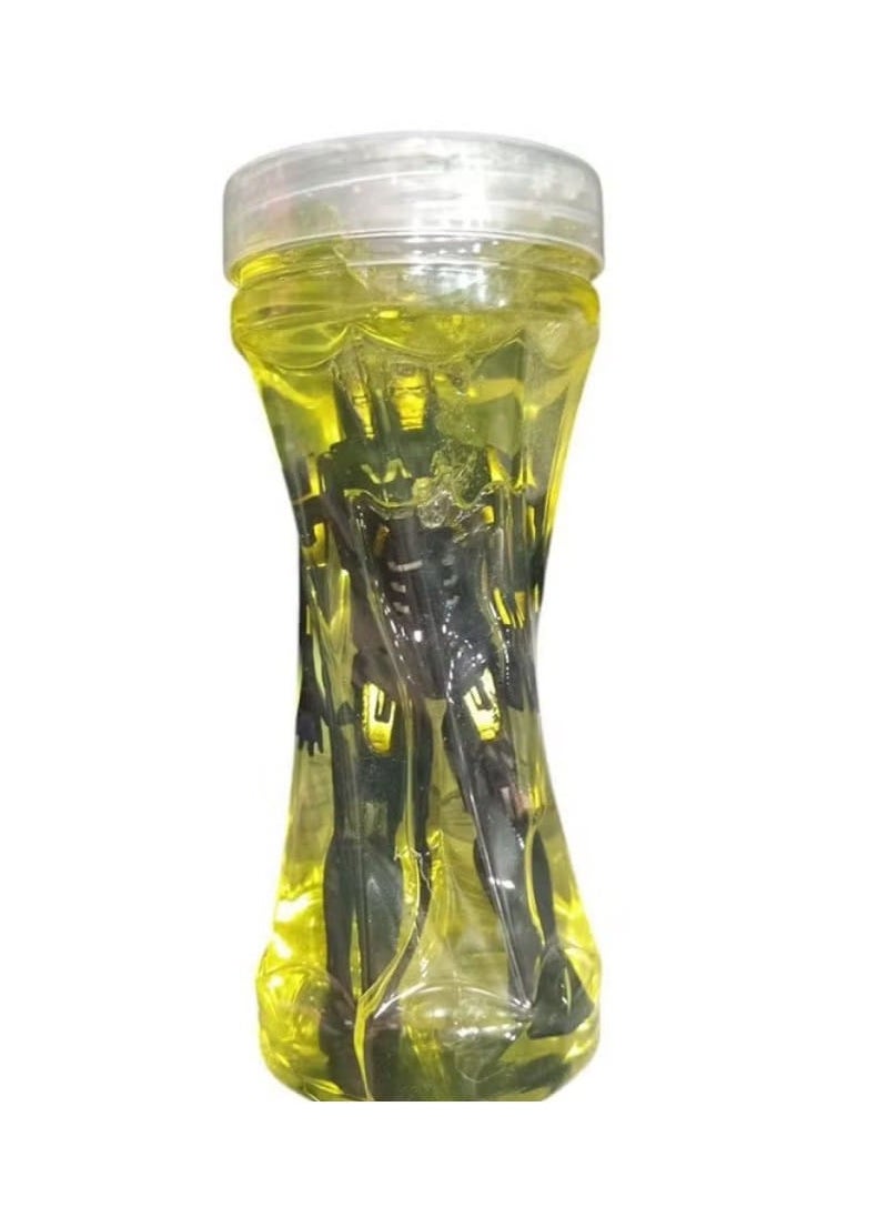 Crystal Slime Bottle with Superhero Figure (Yellow) 