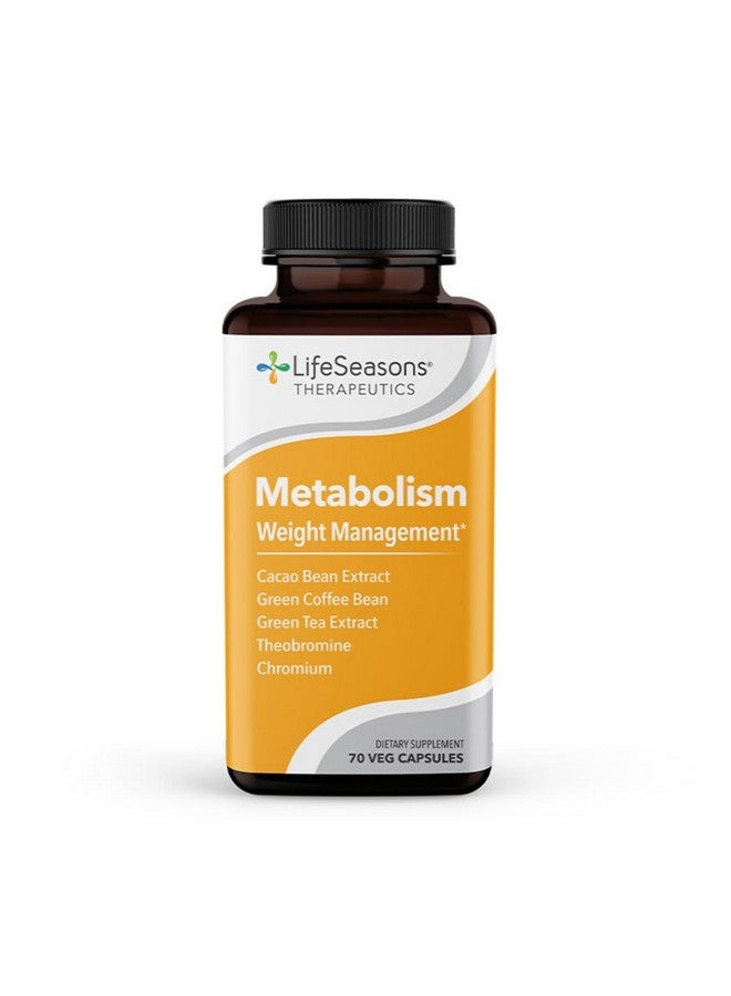LifeSeasons Metabolism Weight Control Support & Energy Boosting Supplement Natural Appetite Suppressant Curbs Cravings Green Tea Coffee Bean Chromium Cacao & Theobromine 70 Capsules - Image 1