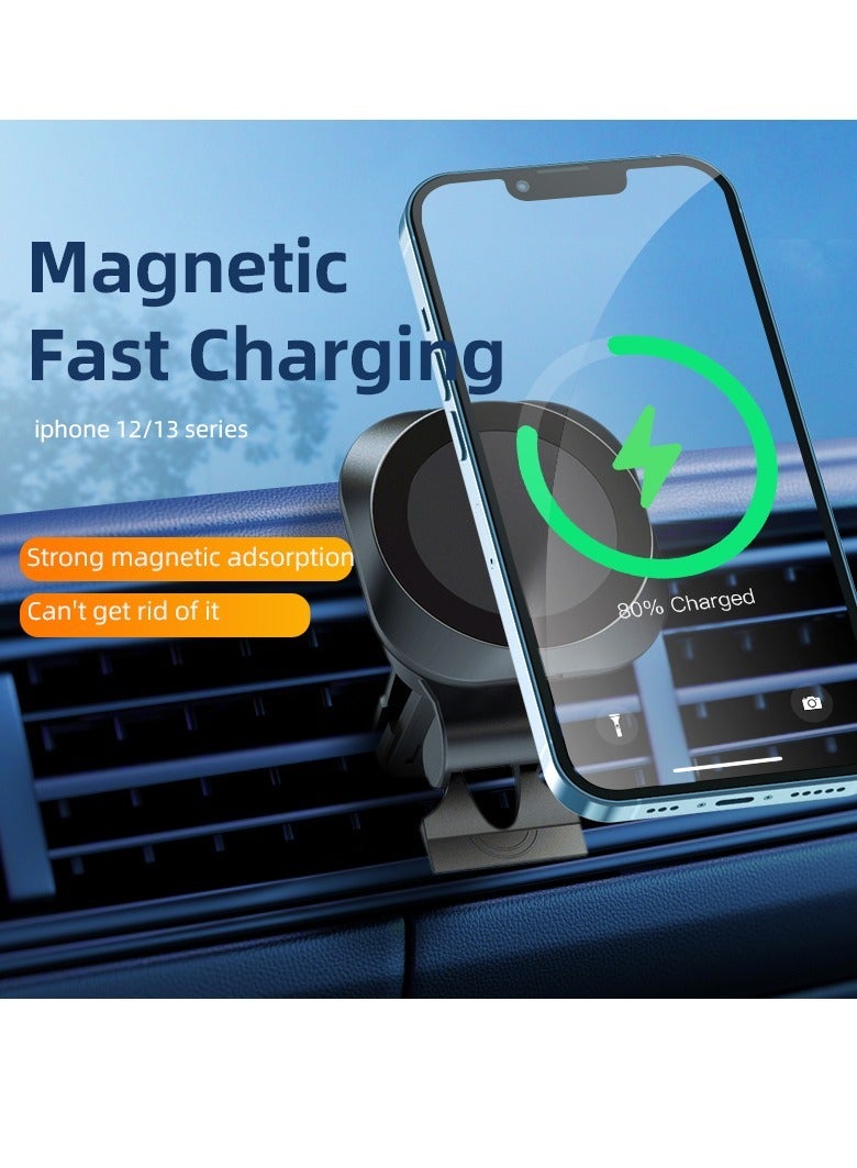 GULFLINK Magnetic Wireless Charger Car Air Vent Mount 15W Fast Charging Magsafing Magnetic Car Wireless Charger For iPhone  - Image 5