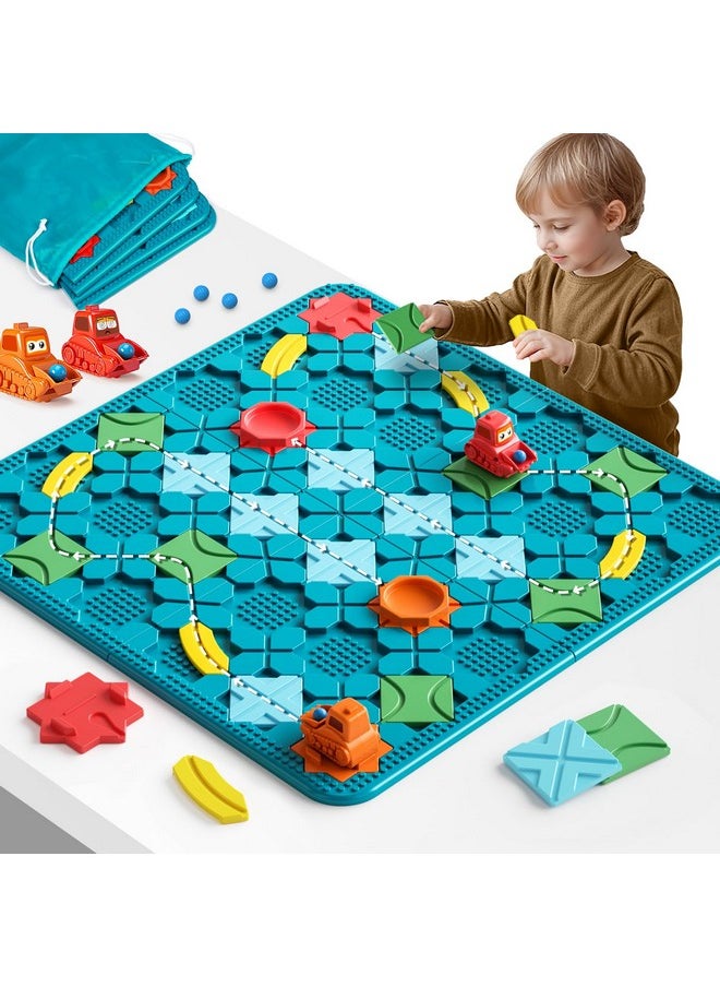 burgkidz - Kids Toys Stem Board Games - Large Size Logical Road Builder Educational Brain Teasers Puzzles Toys, Preschool Learning Montessori Big Board Maze Birthday Gifts Kids Boys Girls Age 4-8 Year Old - Image 1