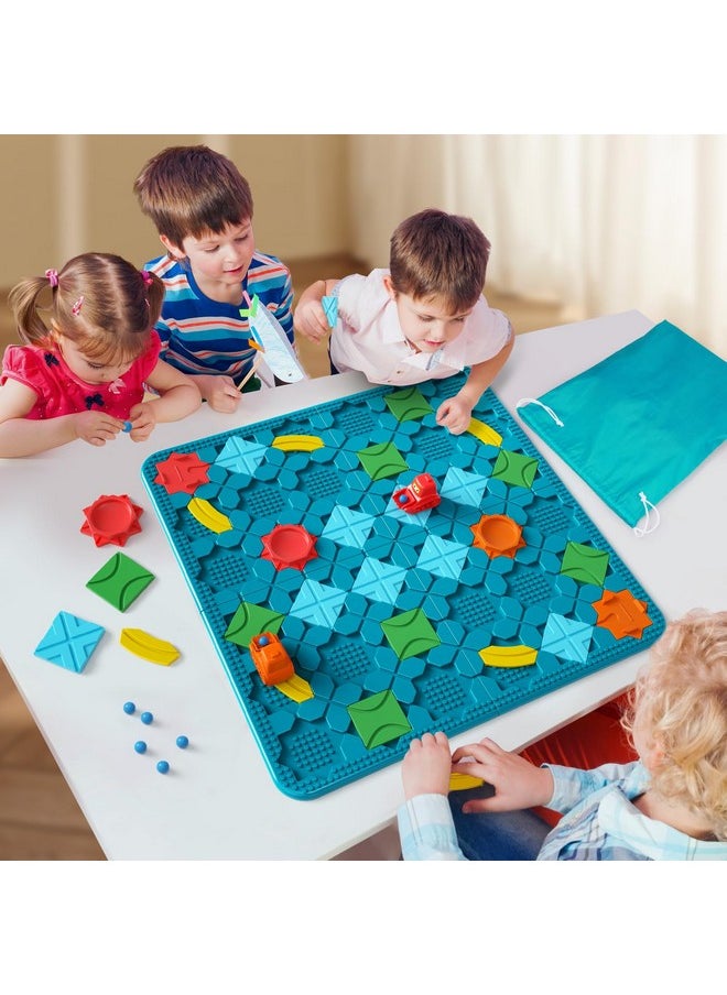 burgkidz - Kids Toys Stem Board Games - Large Size Logical Road Builder Educational Brain Teasers Puzzles Toys, Preschool Learning Montessori Big Board Maze Birthday Gifts Kids Boys Girls Age 4-8 Year Old - Image 1