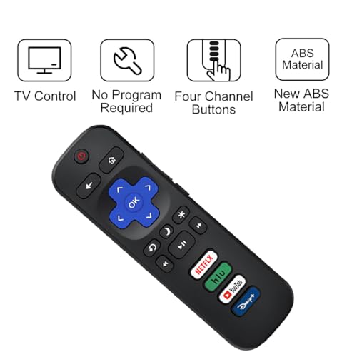 USBCele Universal TV Remote Compatible for Roku TV All Series, Remote Control Replacement for Hisense/Onn/TCL/Sharp/Philips/Element/Insignia/Hitachi/JVC R0KU Smart TVs (Not for RokuStick,Box and Player) - Image 4