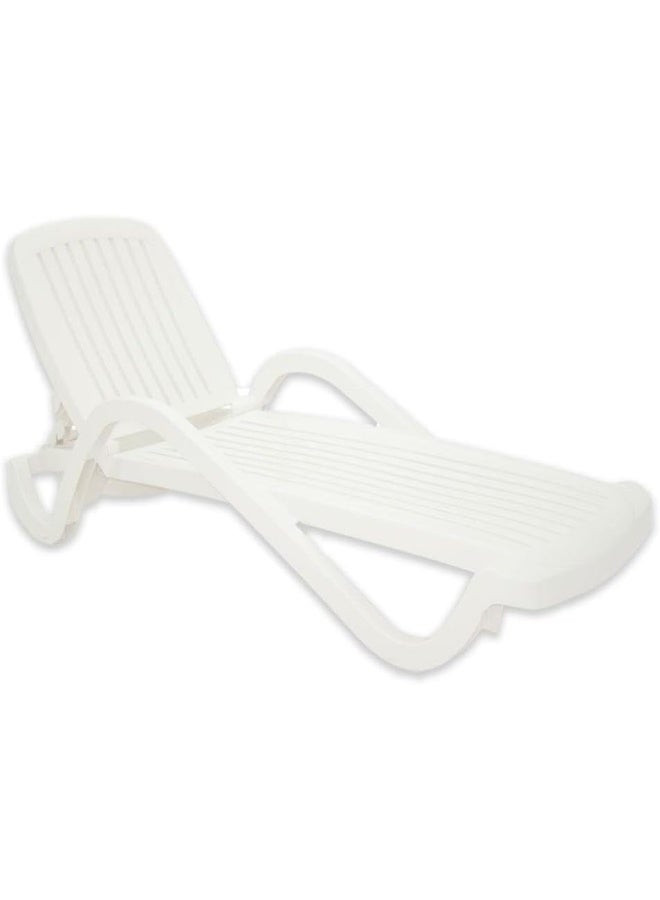 TRAMONTINA Since 1911,Made in Brazil-  Copacabana White Polypropylene Sunlounger  - Image 1