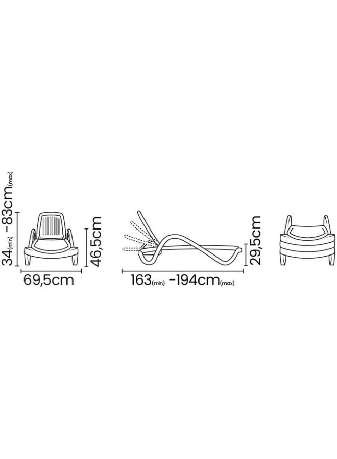 TRAMONTINA Since 1911,Made in Brazil-  Copacabana White Polypropylene Sunlounger  - Image 2