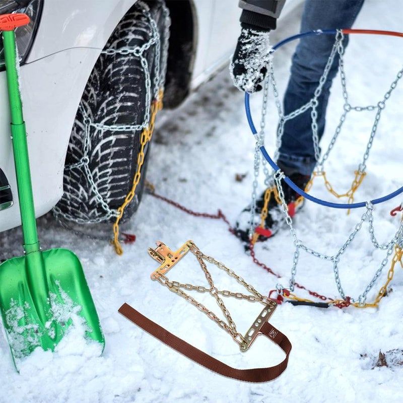 CHILDWEET 2pcs Car Tire Chains Anti-skid Reinforced Mud Snow Chains for Suv Pickup Trucks Universal Size 145-215 Winter Traction Accessories - Image 4