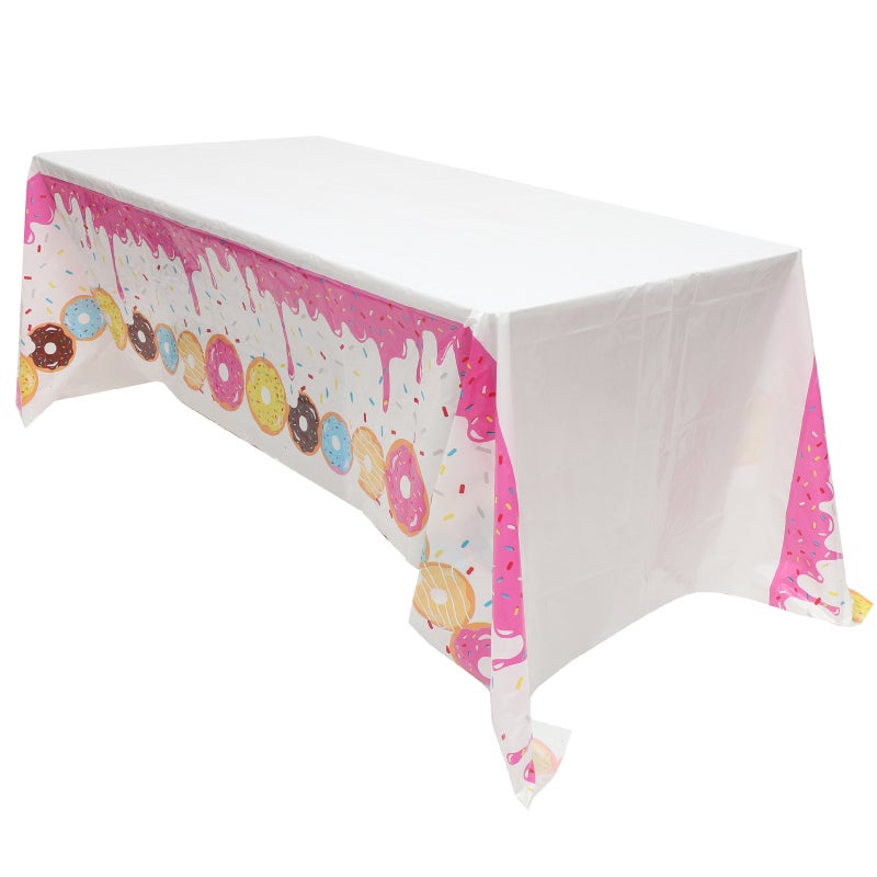Donuts Table Cloth Donuts Themed Party Table Cover Birthday Party Table Decor - Image 1