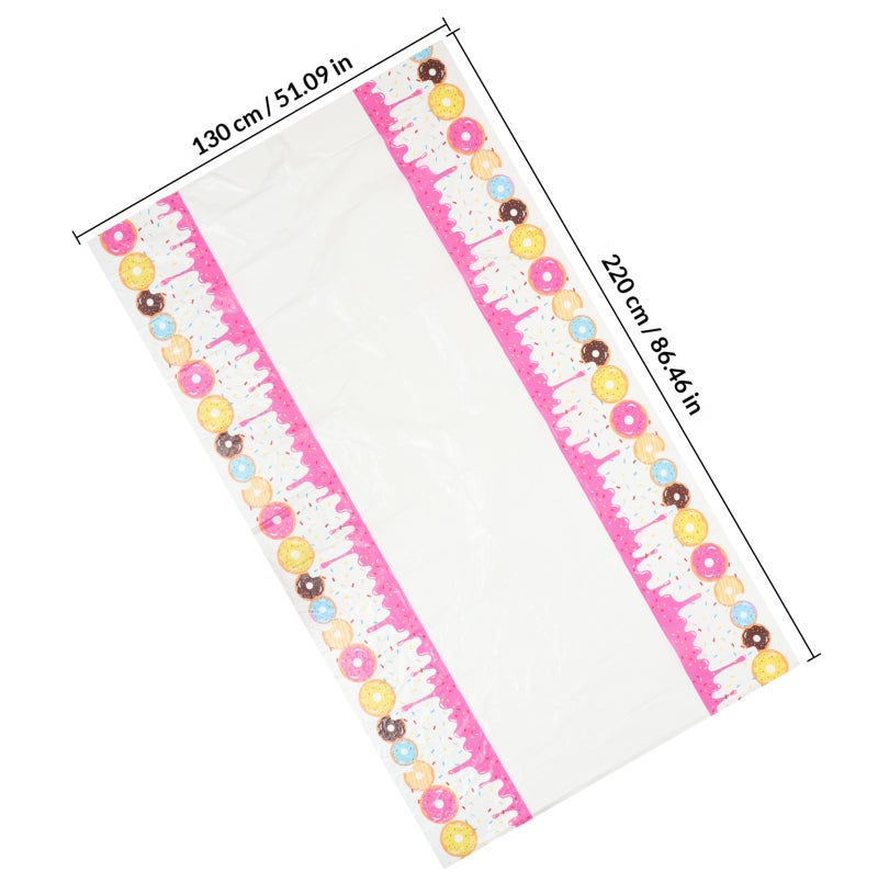 Donuts Table Cloth Donuts Themed Party Table Cover Birthday Party Table Decor - Image 2