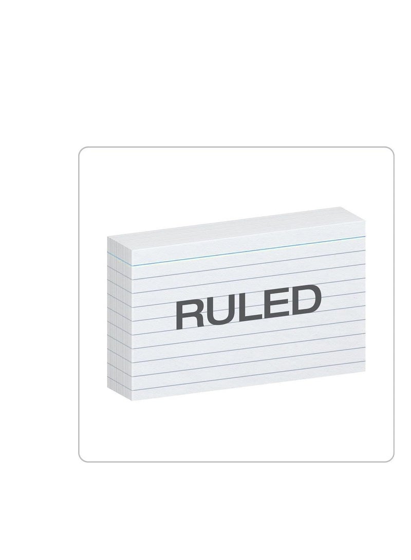 تيرابايت بطاقة فهرس مسطرة، 100 حزمة من بطاقات التسجيل المبطنة باللون الأبيض لتدوين الملاحظات المدرسية والمكتبية، وصنع القائمة، ومراجعة بطاقات فلاش، 6 بوصة × 4 بوصة، 240 جرامًا للمتر المربع - Image 2