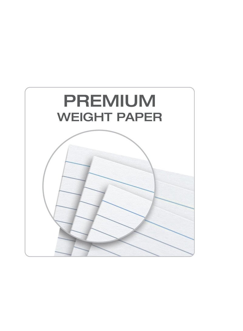 تيرابايت بطاقة فهرس مسطرة، 100 حزمة من بطاقات التسجيل المبطنة باللون الأبيض لتدوين الملاحظات المدرسية والمكتبية، وصنع القائمة، ومراجعة بطاقات فلاش، 6 بوصة × 4 بوصة، 240 جرامًا للمتر المربع - Image 3