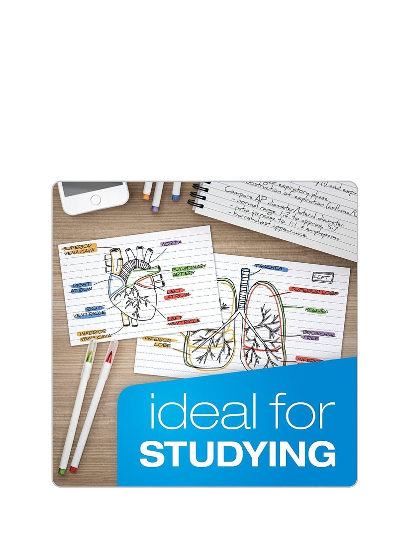 تيرابايت بطاقة فهرس مسطرة، 100 حزمة من بطاقات التسجيل المبطنة باللون الأبيض لتدوين الملاحظات المدرسية والمكتبية، وصنع القائمة، ومراجعة بطاقات فلاش، 6 بوصة × 4 بوصة، 240 جرامًا للمتر المربع - Image 5