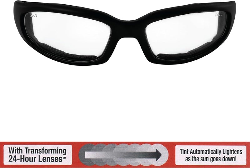 Global Vision نظارات ركوب الدراجات النارية padded من Global Vision Chicago 24 Sun Photochromic من الشفاف إلى الدخاني - Image 2