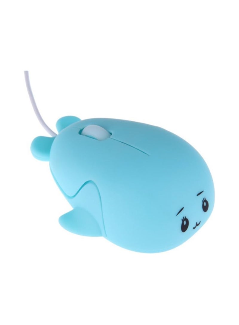1pcs Cute Animal Dolphin Shape USB Wired Mouse 1600 DPI Optical Mice Mini Small Kids Children Mice Gift for Boy Girl Men Women for PC Laptop Computer - Image 1