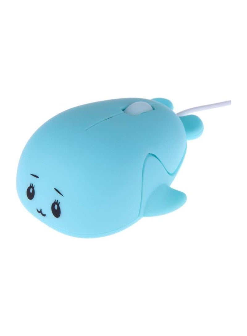 1pcs Cute Animal Dolphin Shape USB Wired Mouse 1600 DPI Optical Mice Mini Small Kids Children Mice Gift for Boy Girl Men Women for PC Laptop Computer - Image 2