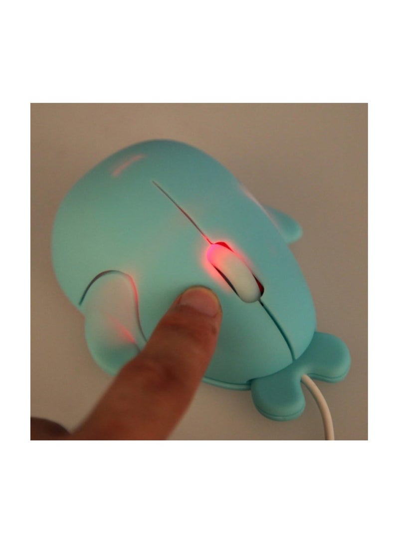 1pcs Cute Animal Dolphin Shape USB Wired Mouse 1600 DPI Optical Mice Mini Small Kids Children Mice Gift for Boy Girl Men Women for PC Laptop Computer - Image 4
