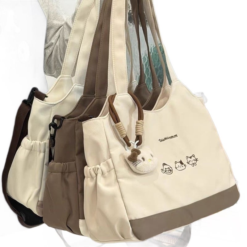 Women's Cat Print Nylon Tote Bag, Large Capacity Shoulder Crossbody - Image 1