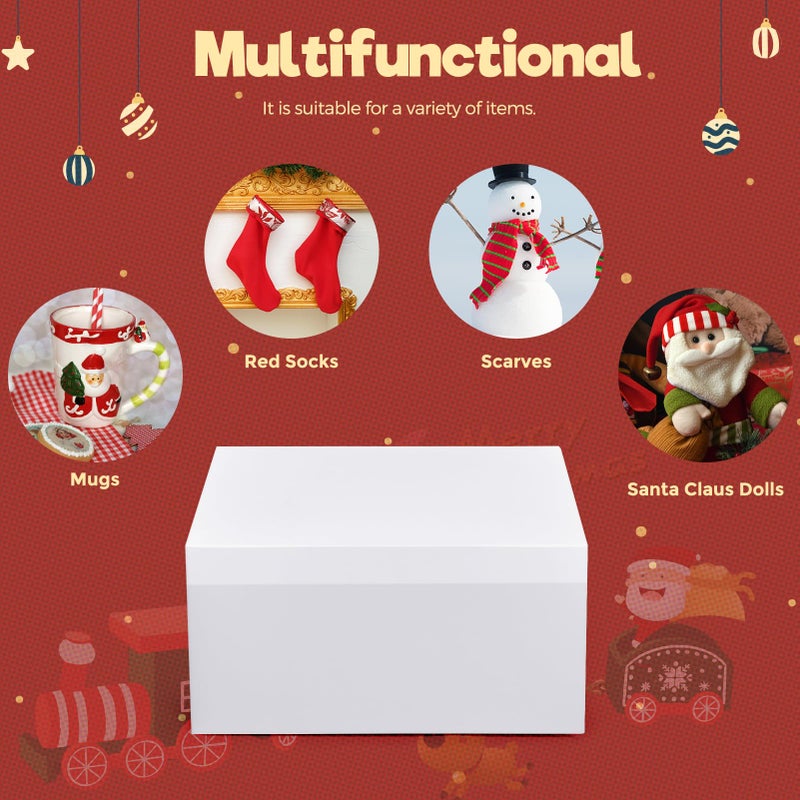 MESHA 8x8x4 Gift Box 10 Pack White Gift Boxes with Lids, DIY Bridesmaid Proposal Box, Recyclable,Foldable Box for Wedding, Birthday Party - Image 4