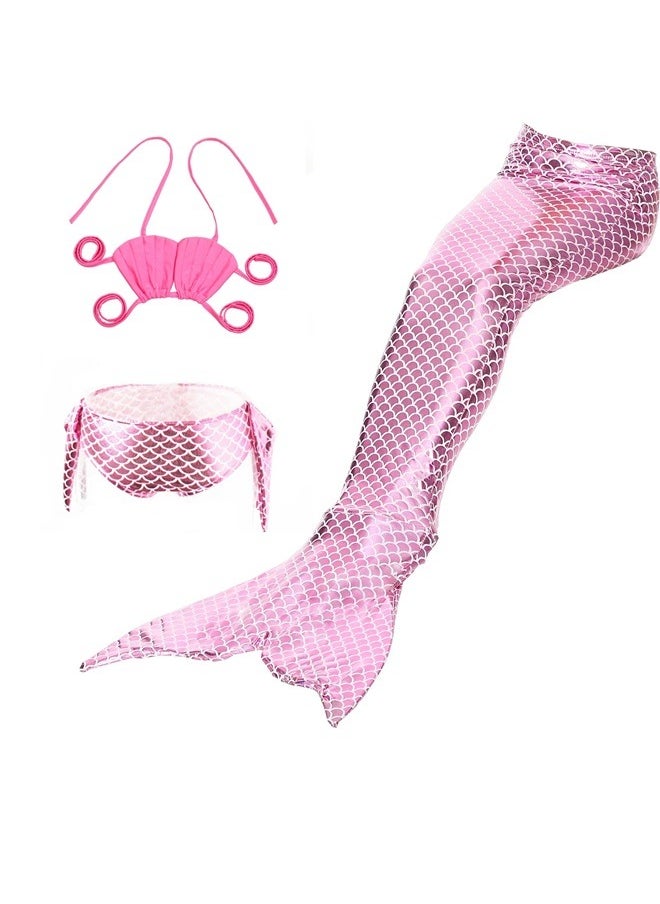 yongsheng 3-Piece Mermaid Swimsuit Set，Girls Swimsuit Bathing Suits Bikini Fish Tail Set 3-10Years 110  - Image 1