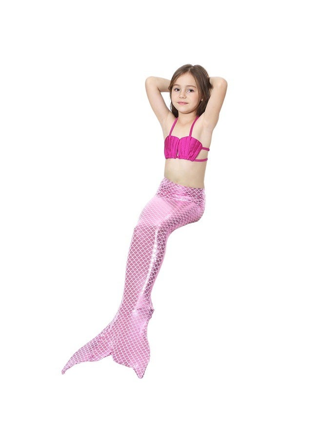 yongsheng 3-Piece Mermaid Swimsuit Set，Girls Swimsuit Bathing Suits Bikini Fish Tail Set 3-10Years 110  - Image 3