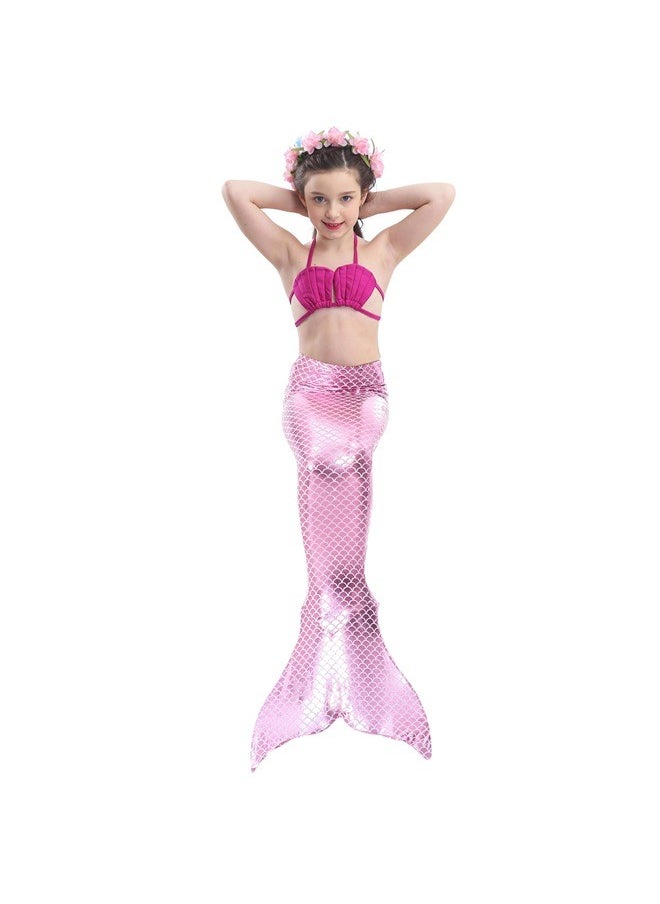 yongsheng 3-Piece Mermaid Swimsuit Set，Girls Swimsuit Bathing Suits Bikini Fish Tail Set 3-10Years 110  - Image 5