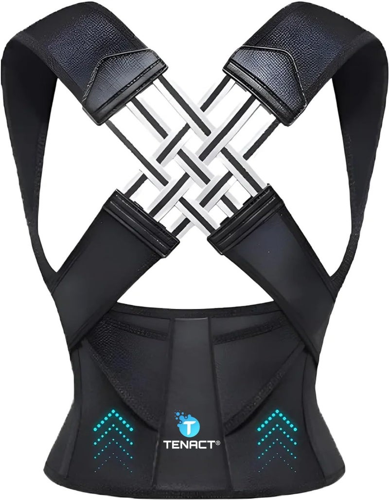 TENACT® Posture Corrector Belt Pro for Men & Women | Adjustable Back Support Brace for Spine Alignment, Shoulder & Upper Back Pain Relief | Comfortable & Breathable Material (Posture Pro, One Size) - Image 1