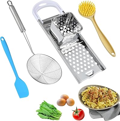 Worldity Worldity Stainless Steel Spaetzle Maker, Homemade Germany Spaetzle Noodle Maker with Comfortable Rubber Handle,  - Image 1