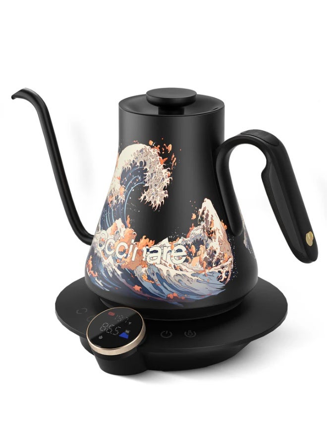الكوكيناري غلاية كهربائية Cocinare Flow M900 الجيل الثاني برقبة إوزة (Wave)، سعة 0.9 لتر، من الفولاذ المقاوم للصدأ، مع تحكم دقيق في درجة الحرارة - Image 1