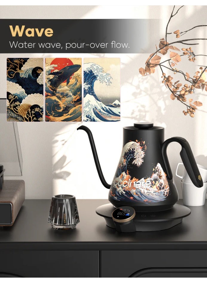 الكوكيناري غلاية كهربائية Cocinare Flow M900 الجيل الثاني برقبة إوزة (Wave)، سعة 0.9 لتر، من الفولاذ المقاوم للصدأ، مع تحكم دقيق في درجة الحرارة - Image 3