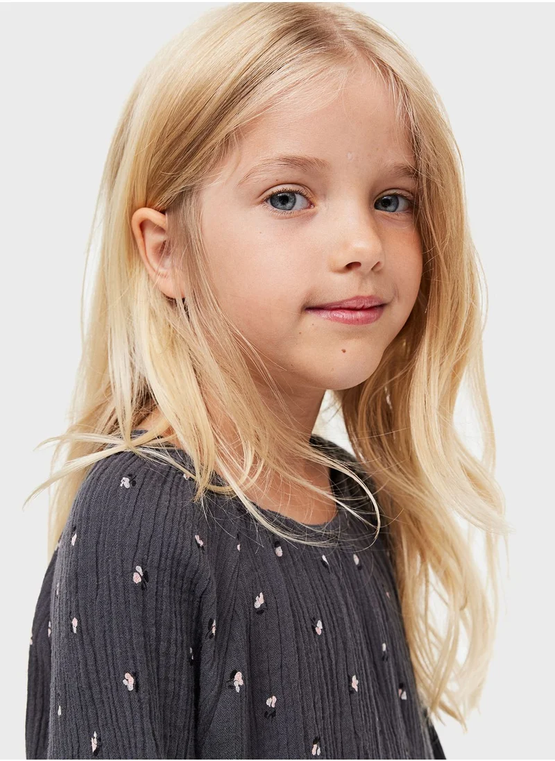 H&M Kids Printed Muslin Midi Dress