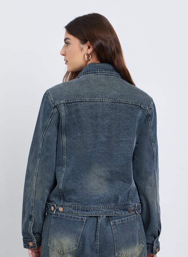 ستايلي جاكيت دنيم بقصة عادية وجيوب - Image 5