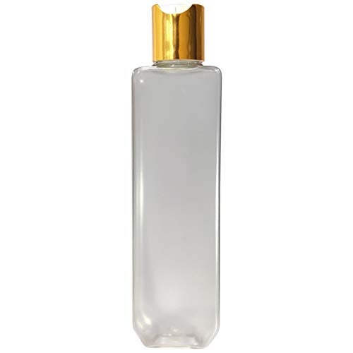 MARKSCLEAR 200ml Frosted Transparent Pet Bottle with Golden Disktop Cap for Oils, Lotion/DIY Moisturizer/Hand Wash- Pack of 3 - Image 1
