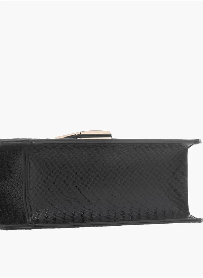 Celeste Womens Textured Satchel Bag With Flap Closure And Detachable Strap Ramadan Collection