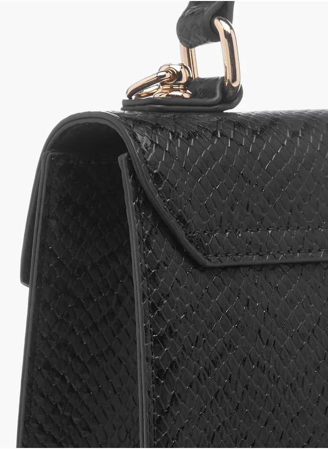 Celeste Womens Textured Satchel Bag With Flap Closure And Detachable Strap Ramadan Collection