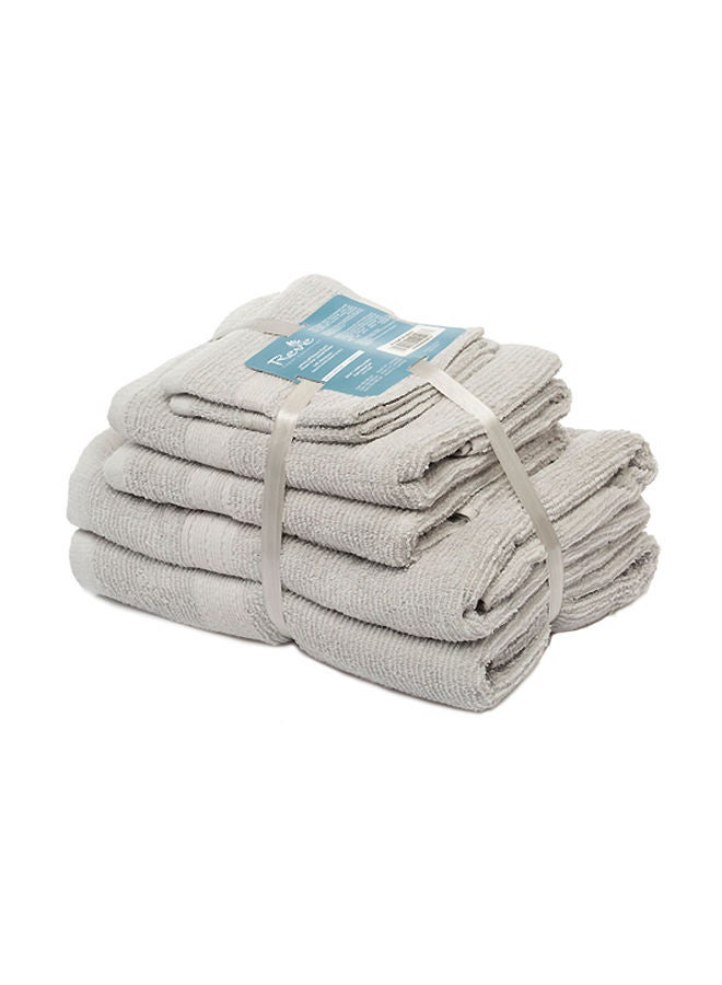 NIBEMINENT 6-Piece Ceres Towel Set Pearl Grey 35x35x10centimeter