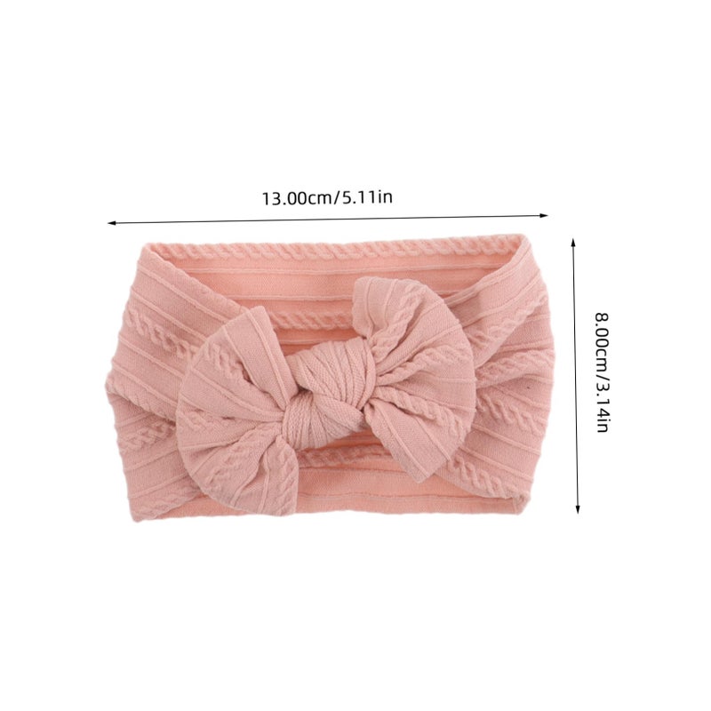 Soft Bowknot Headbands Set For Newborns Toddlers 5PCS Stretchy Hair Wraps White Pink Green Blue Khaki - Image 3