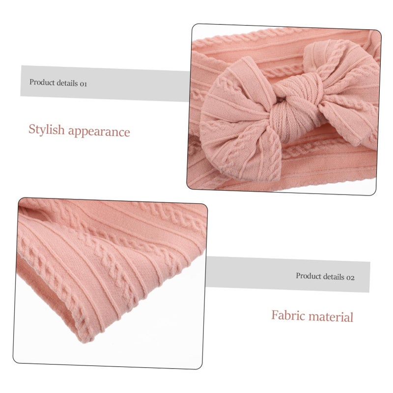 Soft Bowknot Headbands Set For Newborns Toddlers 5PCS Stretchy Hair Wraps White Pink Green Blue Khaki - Image 4