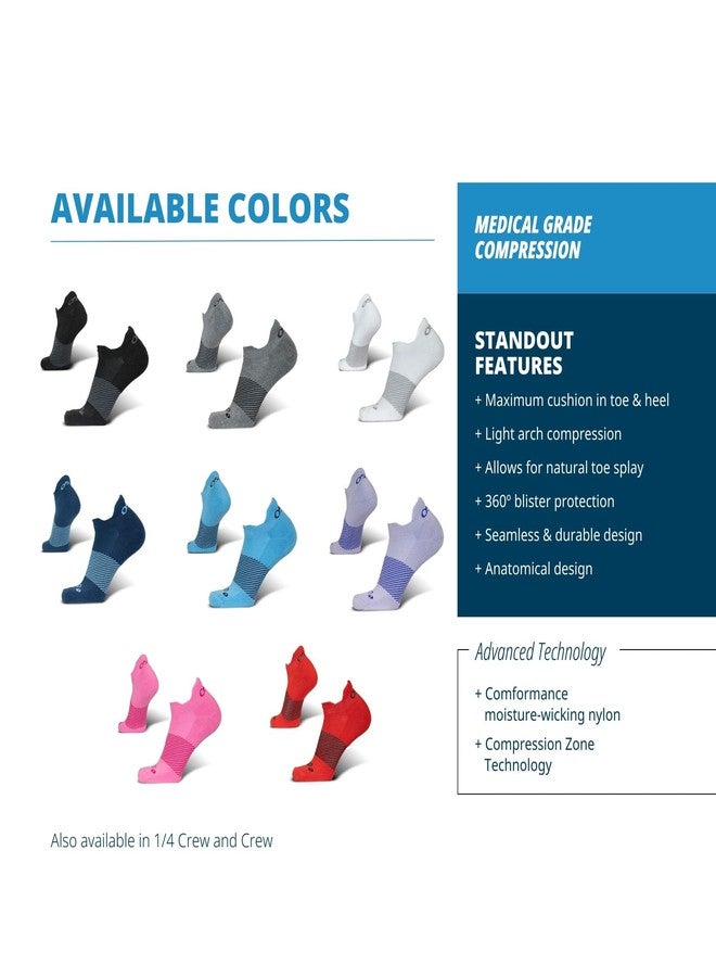 أو اس فيرست جوارب OS1st Wicked Comfort No Show ذات ضغط خفيف لتوفير أقصى قدر من الراحة والحماية من البثور، بالإضافة إلى نسيج يسمح بالتهوية (مقاسات أمريكية، ألفا، متوسط، عادي، عادي، وردي) - Image 4