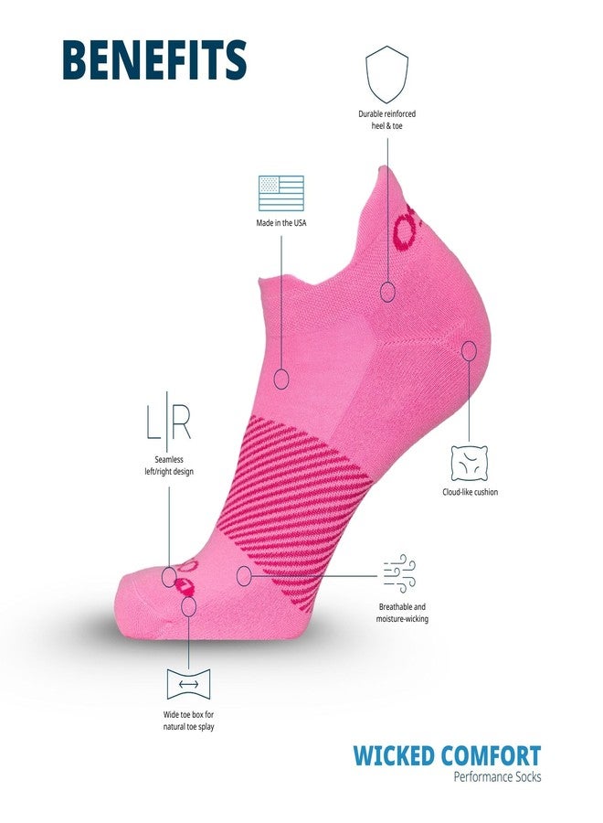 أو اس فيرست جوارب OS1st Wicked Comfort No Show ذات ضغط خفيف لتوفير أقصى قدر من الراحة والحماية من البثور، بالإضافة إلى نسيج يسمح بالتهوية (مقاسات أمريكية، ألفا، متوسط، عادي، عادي، وردي) - Image 3