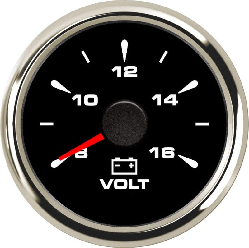 SAMDO 52mm 7 Backlight Waterproof Voltmeters Universal Voltage Gauges Voltage Meters 8-16V for Boat Yacht Auto Motor Home Truck - Image 1