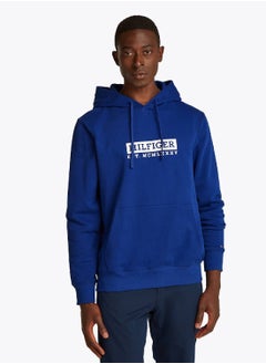 TOMMY HILFIGER Men's Graphic Hoody - Cotton, Blue  - Image 1