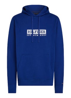 TOMMY HILFIGER Men's Graphic Hoody - Cotton, Blue  - Image 3