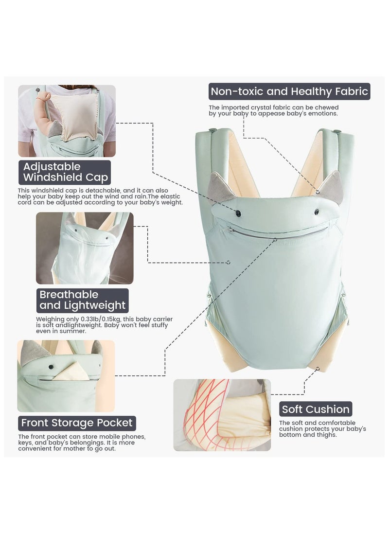 Mr. Penda Baby Carrier with Pocket, 4-in-1 Easy to Wear Ergonomic Adjustable Breathable Carrier Slings, Perfect for Newborn to Infants up to 15kg Toddlers (Green)  - Image 3