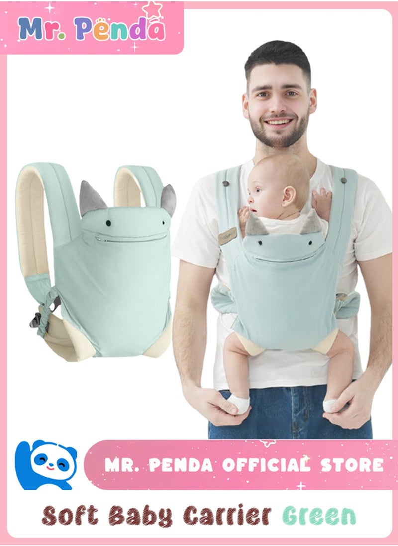 Mr. Penda Baby Carrier with Pocket, 4-in-1 Easy to Wear Ergonomic Adjustable Breathable Carrier Slings, Perfect for Newborn to Infants up to 15kg Toddlers (Green)  - Image 1