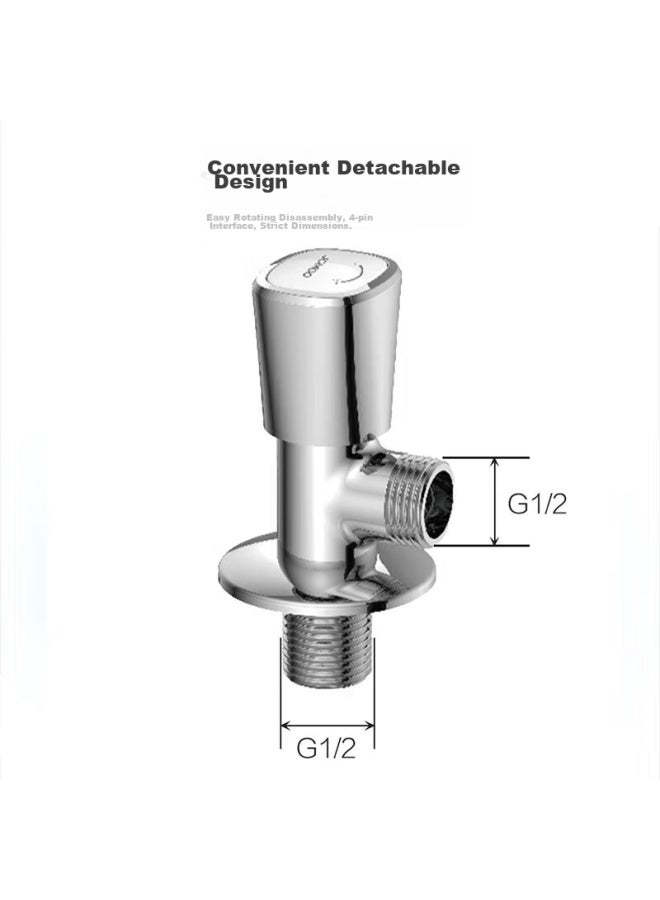 Jomoo Triangular Valve, Bright Silver, Thickened Valve Body, Suitable For Both Cold And Hot Water, Angle Valve 74066-461/1c - Image 3
