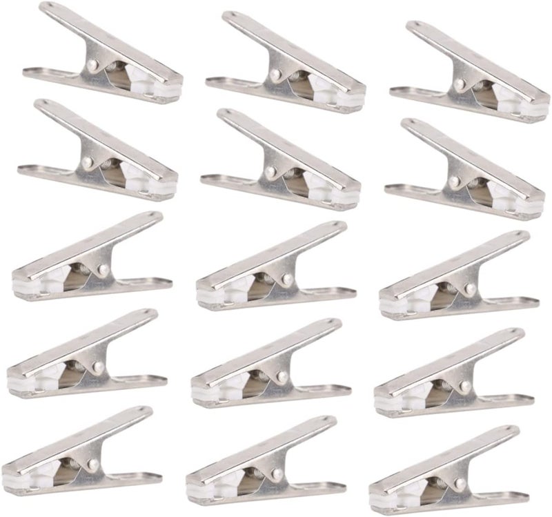 TIDTALEO 24 Pcs Stainless Steel Clothes Drying Clothes Peg Clothes Hanging Clips Metal Laundry Pegs Home Hanger Clips Bed Sheet Clips Pin Cloth Clip Organizer Chip Clothing Silver - Image 1
