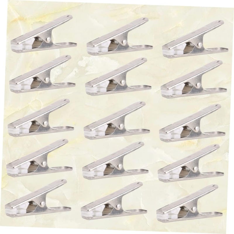 TIDTALEO 24 Pcs Stainless Steel Clothes Drying Clothes Peg Clothes Hanging Clips Metal Laundry Pegs Home Hanger Clips Bed Sheet Clips Pin Cloth Clip Organizer Chip Clothing Silver - Image 2
