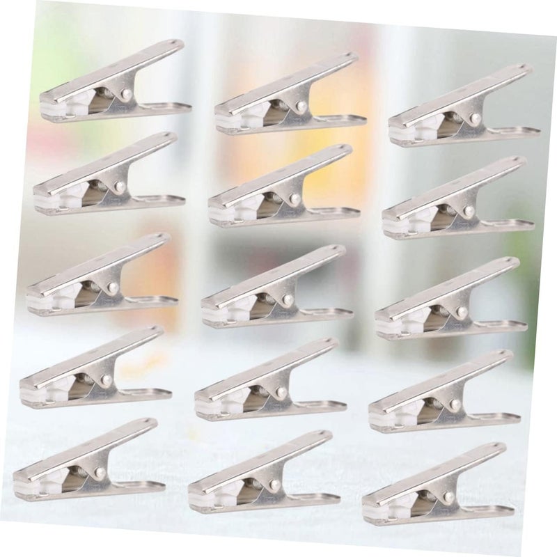 TIDTALEO 24 Pcs Stainless Steel Clothes Drying Clothes Peg Clothes Hanging Clips Metal Laundry Pegs Home Hanger Clips Bed Sheet Clips Pin Cloth Clip Organizer Chip Clothing Silver - Image 4