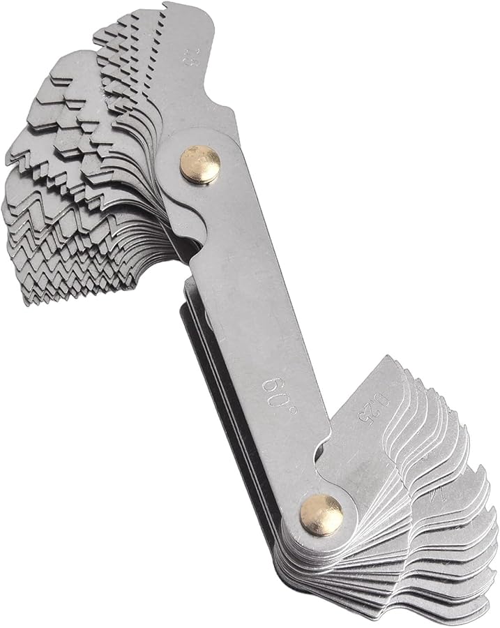 مجموعة مقياس الخيوط من الفولاذ الكربوني 58 قطعة متري 60 ويتوورث 55 أداة قياس درجة الخيط - Image 3