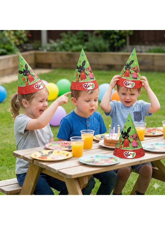 Ciao Bing Party Hats for Kids – Set of 6 Birthday Cone Caps with Bing & Sula - Image 3