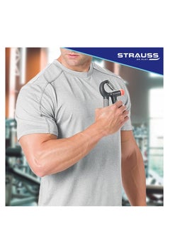 STRAUSS Adjustable Hand Grip | Adjustable Resistance (10Kg - 40Kg) | Hand Gripper For Home & Gym Workouts | Perfect For Finger & Forearm Hand Exercises For Men & Women (Black/Grey)  - Image 4